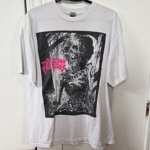 Fit for a autopsy Men's Graphic Band Tee - White with Black & Pink Print
